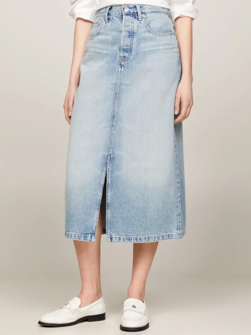 Tommy Hilfiger Röcke*DNM MIDI STRAIGHT SKIRT HW Ash