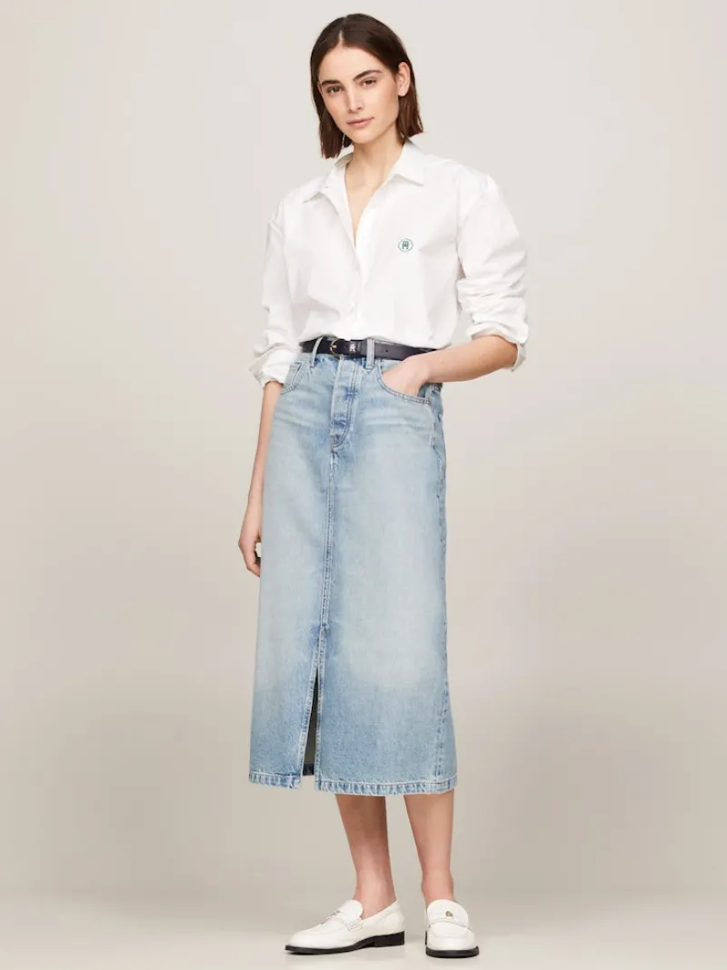 Tommy Hilfiger Röcke*DNM MIDI STRAIGHT SKIRT HW Ash