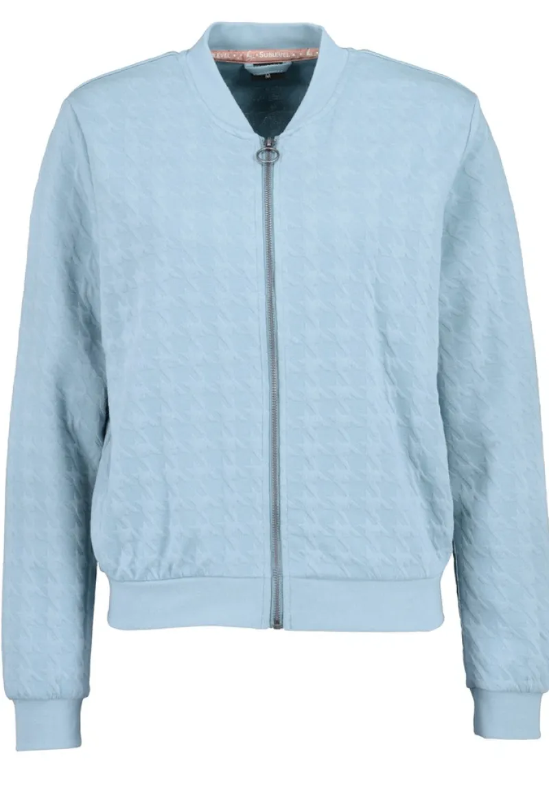 Eight 2 Nine Pullover & Sweatshirts*DOB Bomberjacke in jacquard sweat,langarm,Rippbündchen+Stehkragen sky grey blue