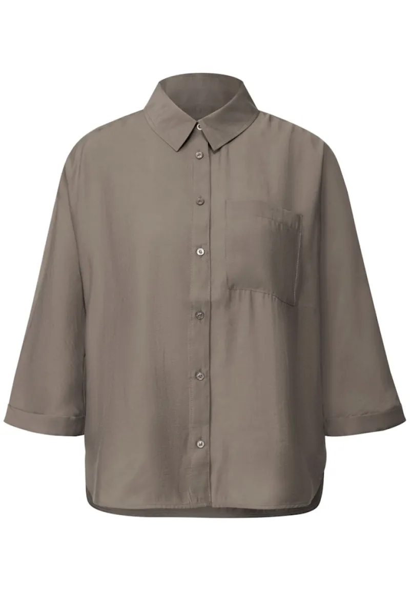 Street One Blusen*Dolman Hemdbluse dark tumbled beige
