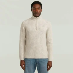G-star Raw Pullover & Sweatshirts*Double collar half zip knit Whitebait