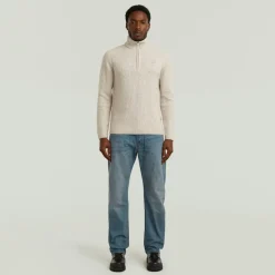 G-star Raw Pullover & Sweatshirts*Double collar half zip knit Whitebait