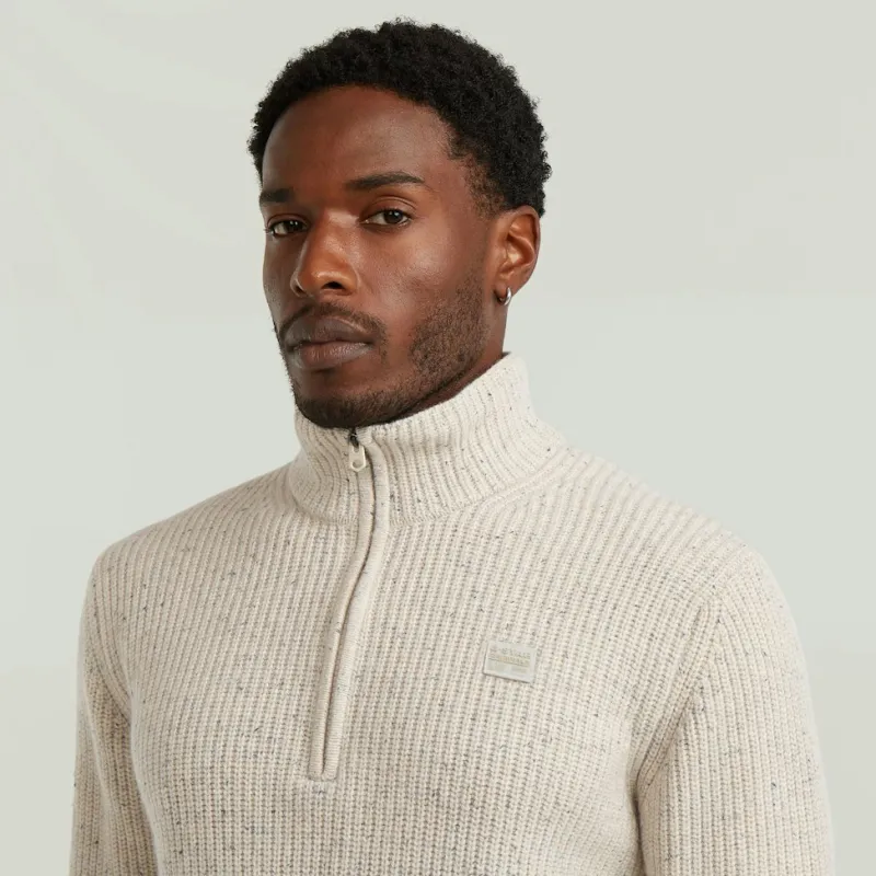 G-star Raw Pullover & Sweatshirts*Double collar half zip knit Whitebait