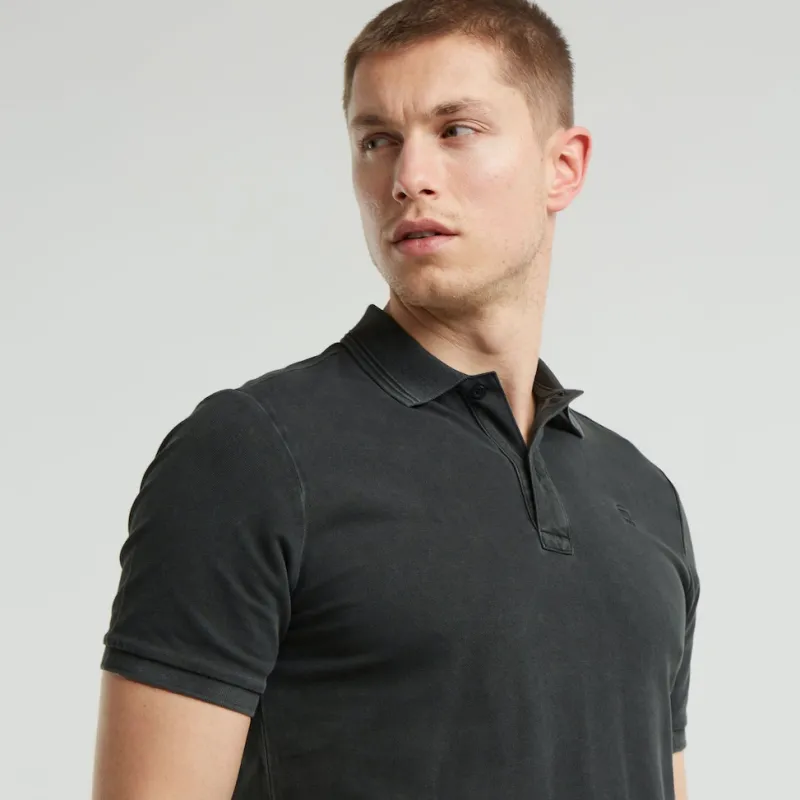 G-star Raw Shirts*Dunda overdyed slim polo ss dk black gd