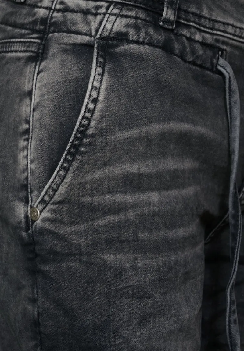 Street One Jeans*Dunkle Loose Fit Jeans black knit washed