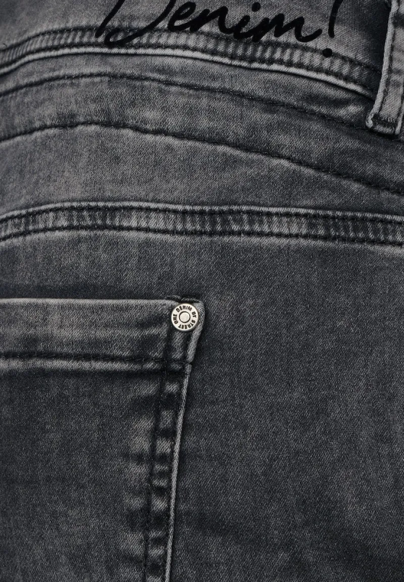 Street One Jeans*Dunkle Loose Fit Jeans black knit washed