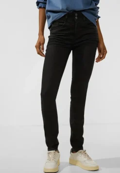 Street One Jeans*Dunkle Slim Fit Jeans black rinsed wash