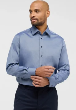 ETERNA Hemden|Big Boys*Dynamic Cotton Dobbydesign Langarm denim