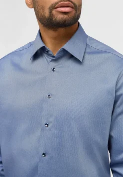 ETERNA Hemden|Big Boys*Dynamic Cotton Dobbydesign Langarm denim