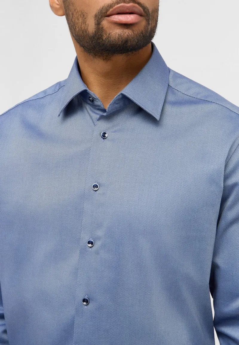 ETERNA Hemden|Big Boys*Dynamic Cotton Dobbydesign Langarm denim