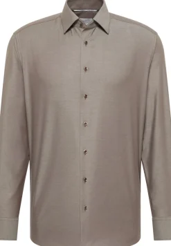 ETERNA Hemden|Big Boys*Dynamic Cotton Dobbydesign Langarm dunkelbraun