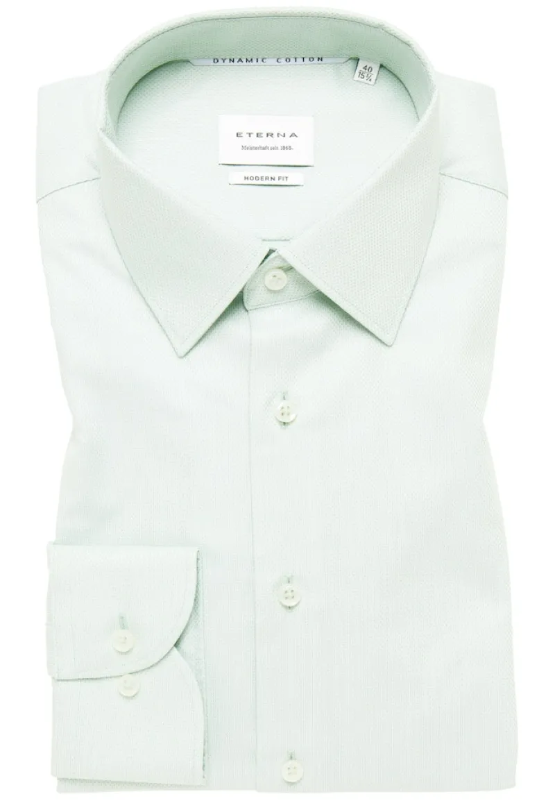 ETERNA Hemden|Big Boys*Dynamic Cotton Dobbydesign Langarm pistazie