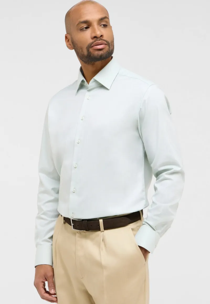 ETERNA Hemden|Big Boys*Dynamic Cotton Dobbydesign Langarm pistazie