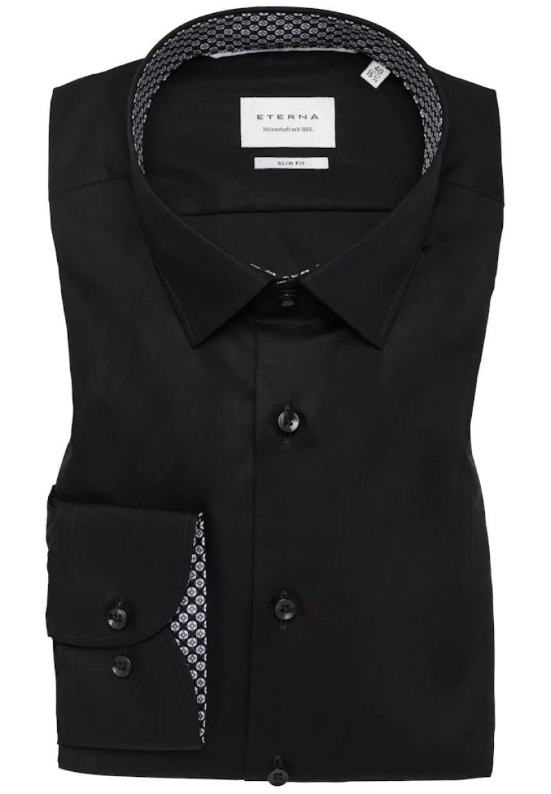 ETERNA Hemden|Big Boys*Dynamic Cotton Popeline Langarm Schwarz