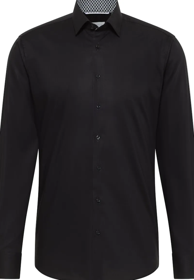 ETERNA Hemden|Big Boys*Dynamic Cotton Popeline Langarm Schwarz
