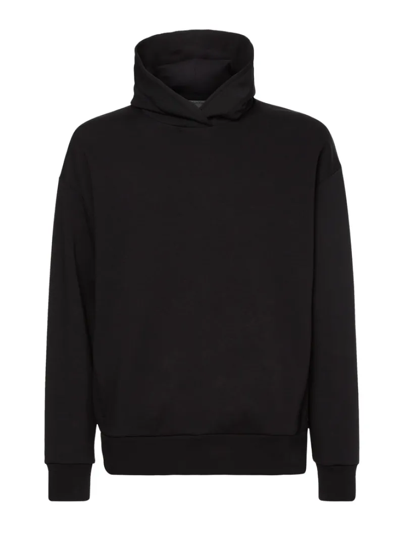 Calvin Klein Pullover & Sweatshirts*EMBOSSED RIB COMFORT HOODIE ck black
