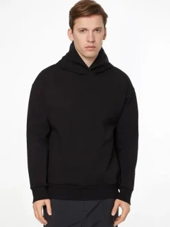 Calvin Klein Pullover & Sweatshirts*EMBOSSED RIB COMFORT HOODIE ck black