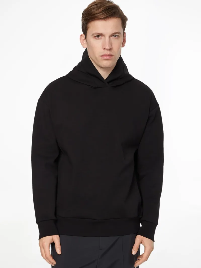 Calvin Klein Pullover & Sweatshirts*EMBOSSED RIB COMFORT HOODIE ck black