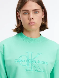 Calvin Klein Jeans Pullover & Sweatshirts*EMBROIDERED MONOLOGO SWEATSHIRT neptunes wave