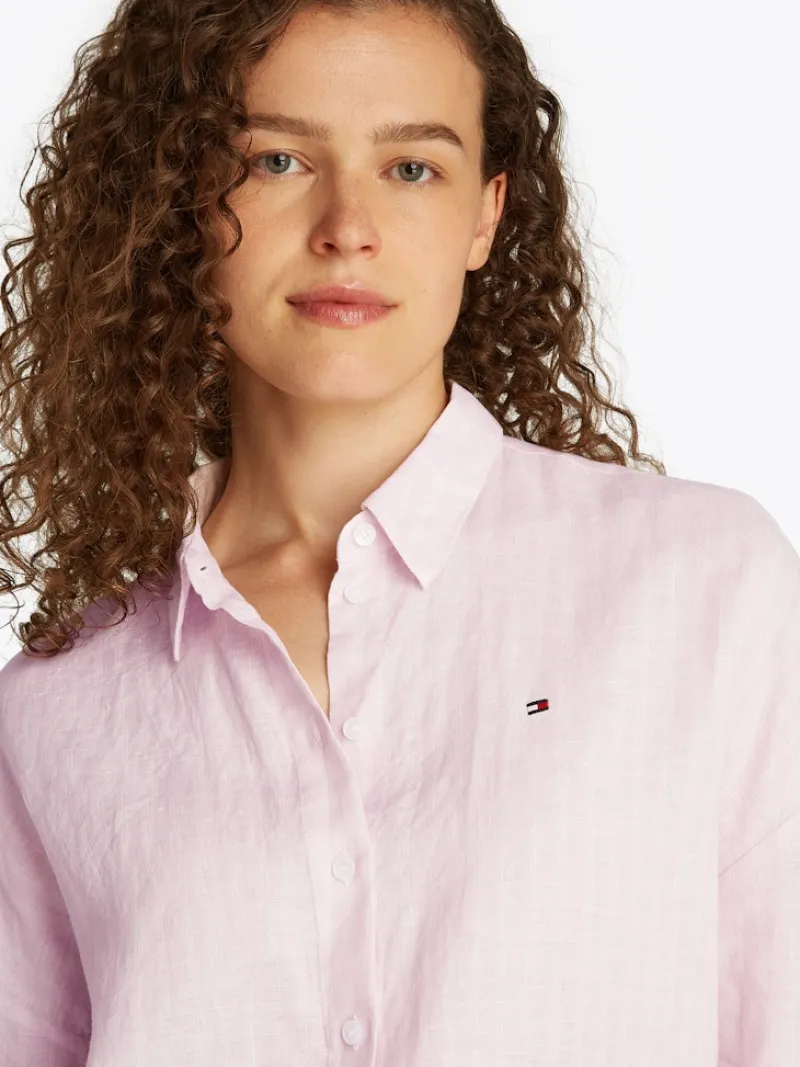 Tommy Hilfiger Blusen*ESS LINEN LOOSE 3-4 SLEEVE SHIRT foggy pink stp