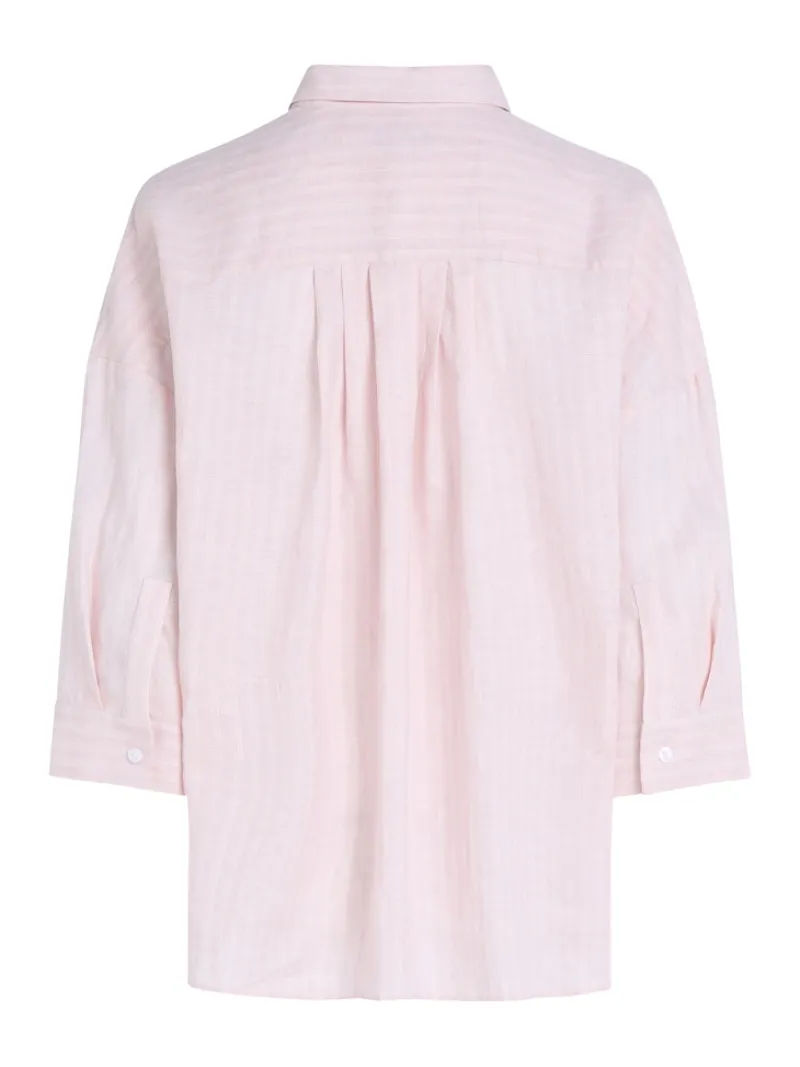 Tommy Hilfiger Blusen*ESS LINEN LOOSE 3-4 SLEEVE SHIRT foggy pink stp