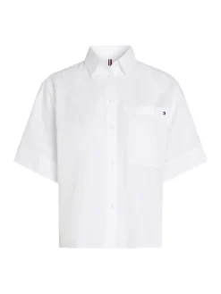 Tommy Hilfiger Blusen*ESS LINEN RELAXED S/S SHIRT th optic white