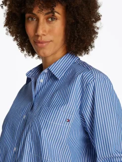 Tommy Hilfiger Blusen*ESS POPLIN EASY FIT SHIRT blue stp