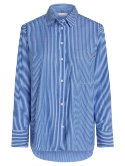 Tommy Hilfiger Blusen*ESS POPLIN EASY FIT SHIRT blue stp