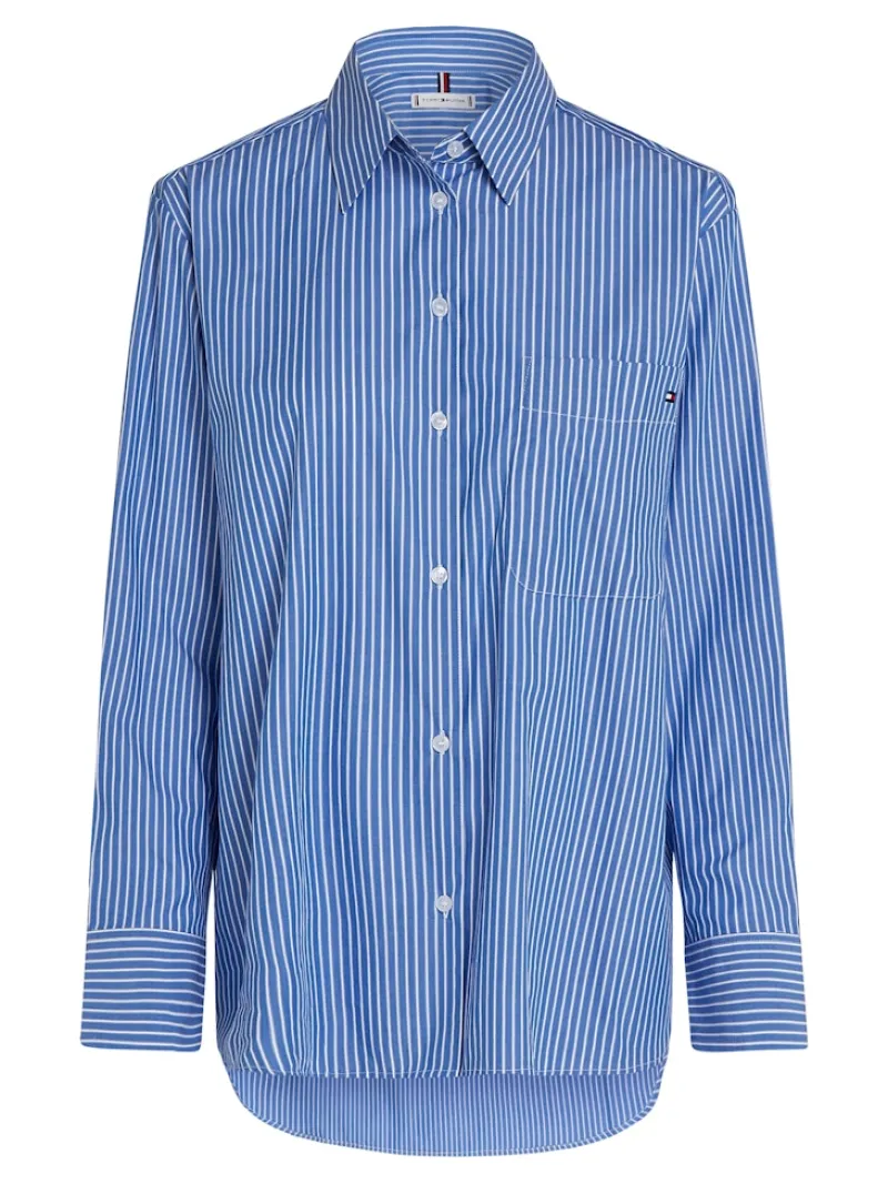 Tommy Hilfiger Blusen*ESS POPLIN EASY FIT SHIRT blue stp