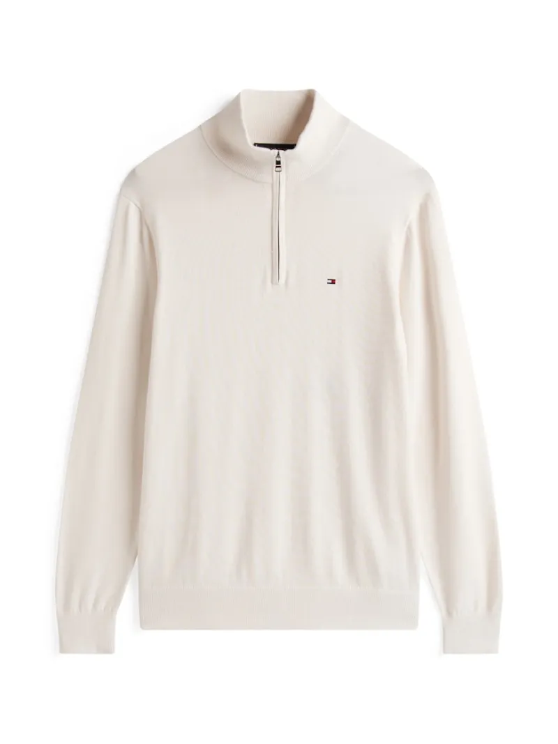 Tommy Hilfiger Pullover & Sweatshirts|Big Boys*ESSENTIAL COTTON ZIP MOCK ivory petal