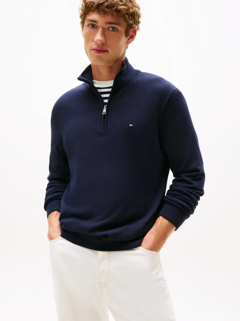 Tommy Hilfiger Pullover & Sweatshirts|Big Boys*ESSENTIAL COTTON ZIP MOCK desert sky