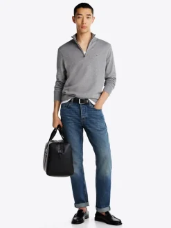 Tommy Hilfiger Pullover & Sweatshirts|Big Boys*ESSENTIAL COTTON ZIP MOCK medium grey heather