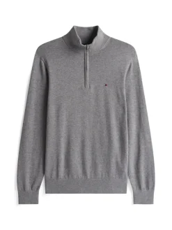 Tommy Hilfiger Pullover & Sweatshirts|Big Boys*ESSENTIAL COTTON ZIP MOCK medium grey heather