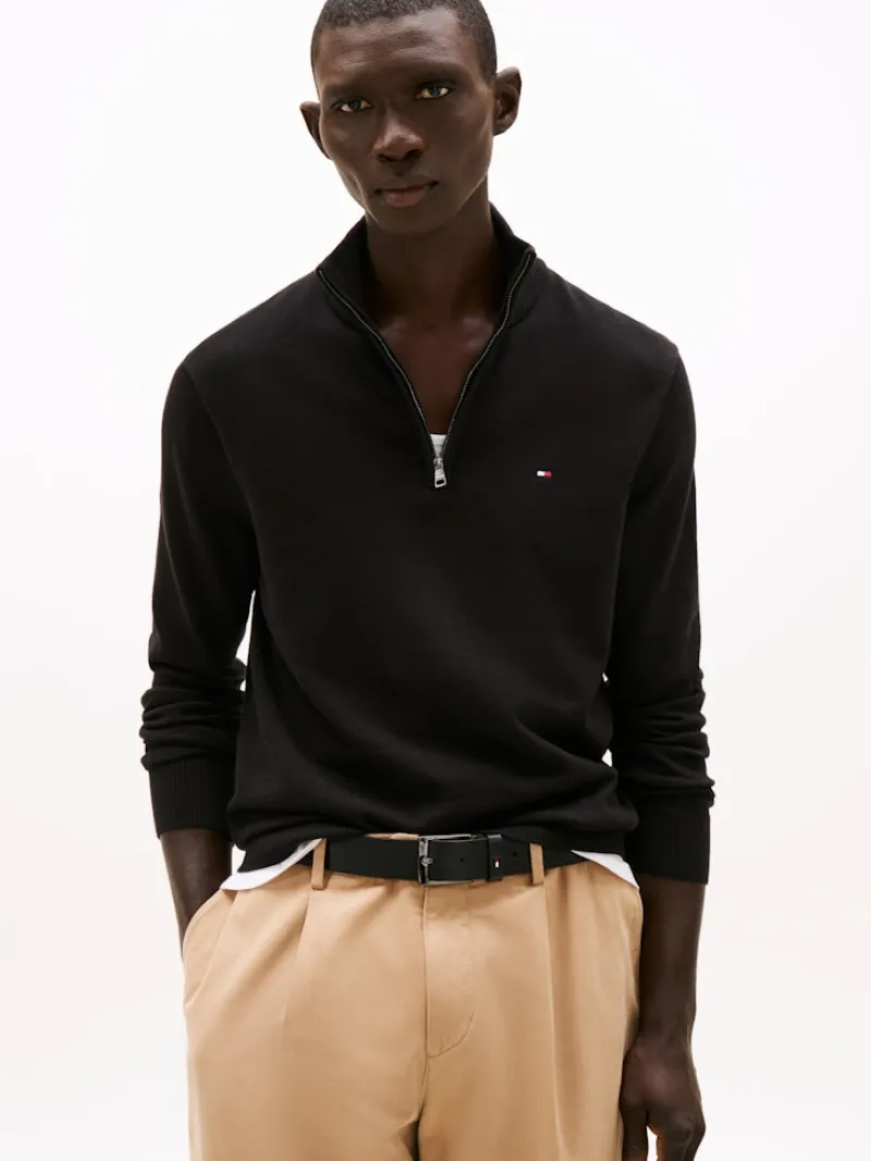 Tommy Hilfiger Pullover & Sweatshirts|Big Boys*ESSENTIAL COTTON ZIP MOCK Black