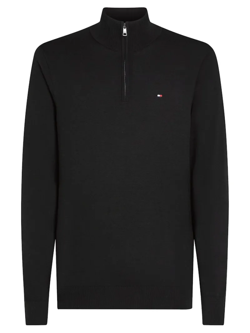 Tommy Hilfiger Pullover & Sweatshirts|Big Boys*ESSENTIAL COTTON ZIP MOCK Black