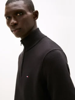 Tommy Hilfiger Pullover & Sweatshirts|Big Boys*ESSENTIAL COTTON ZIP MOCK Black