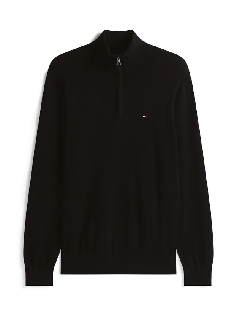 Tommy Hilfiger Pullover & Sweatshirts|Big Boys*ESSENTIAL COTTON ZIP MOCK Black