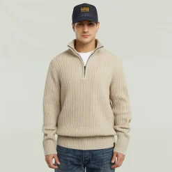G-star Raw Pullover & Sweatshirts*Essential half zip knit dk brick