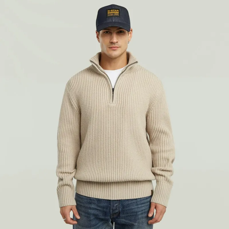 G-star Raw Pullover & Sweatshirts*Essential half zip knit dk brick