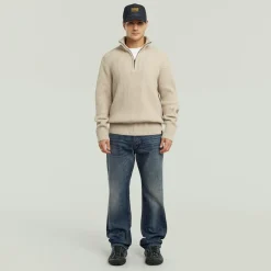 G-star Raw Pullover & Sweatshirts*Essential half zip knit dk brick