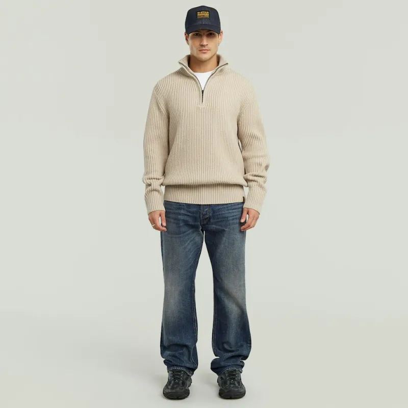 G-star Raw Pullover & Sweatshirts*Essential half zip knit dk brick