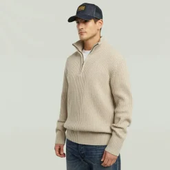 G-star Raw Pullover & Sweatshirts*Essential half zip knit dk brick