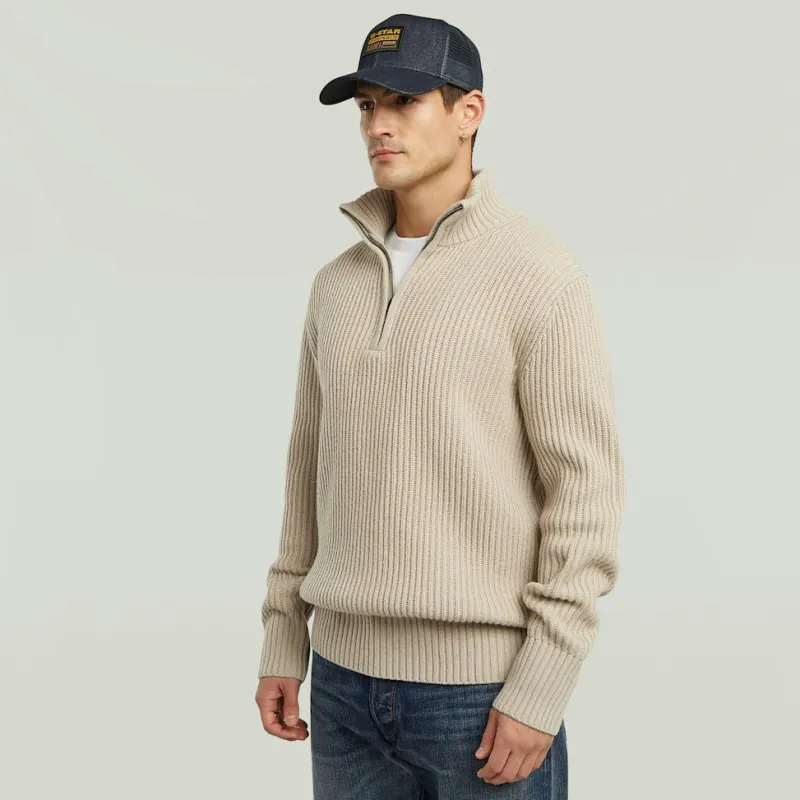 G-star Raw Pullover & Sweatshirts*Essential half zip knit dk brick