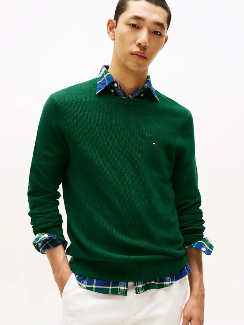 Tommy Hilfiger Pullover & Sweatshirts|Big Boys*ESSENTIAL STRUCTURE CREW NECK ornamental green heather
