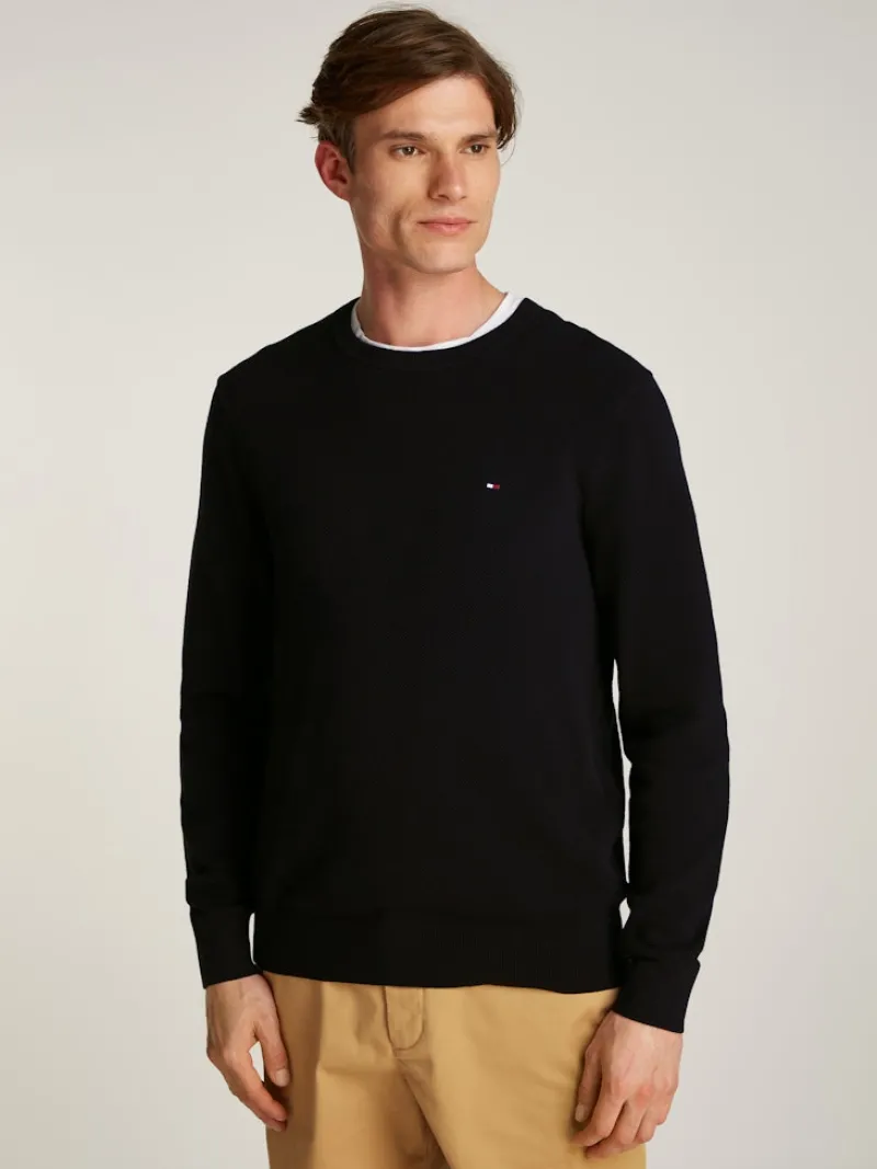 Tommy Hilfiger Pullover & Sweatshirts|Big Boys*ESSENTIAL STRUCTURE CREW NECK Black