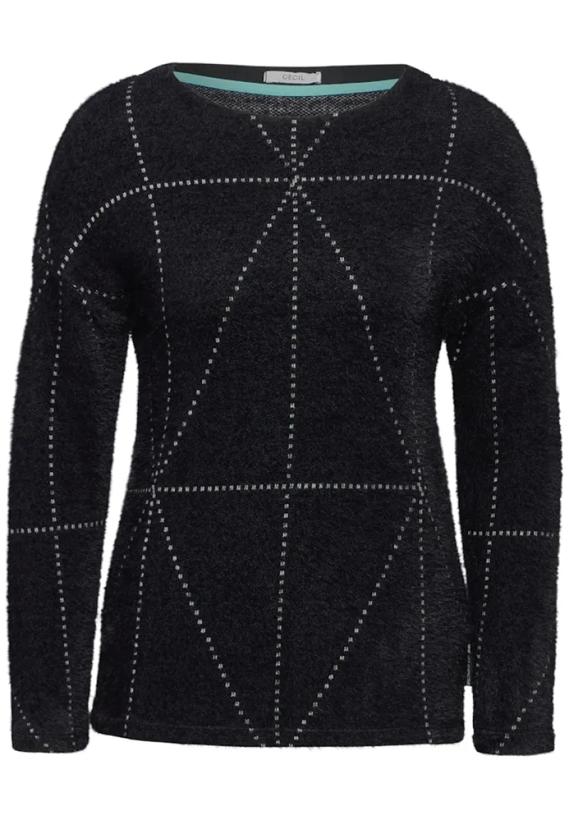 Cecil Shirts*Federgarn Langarmshirt Black