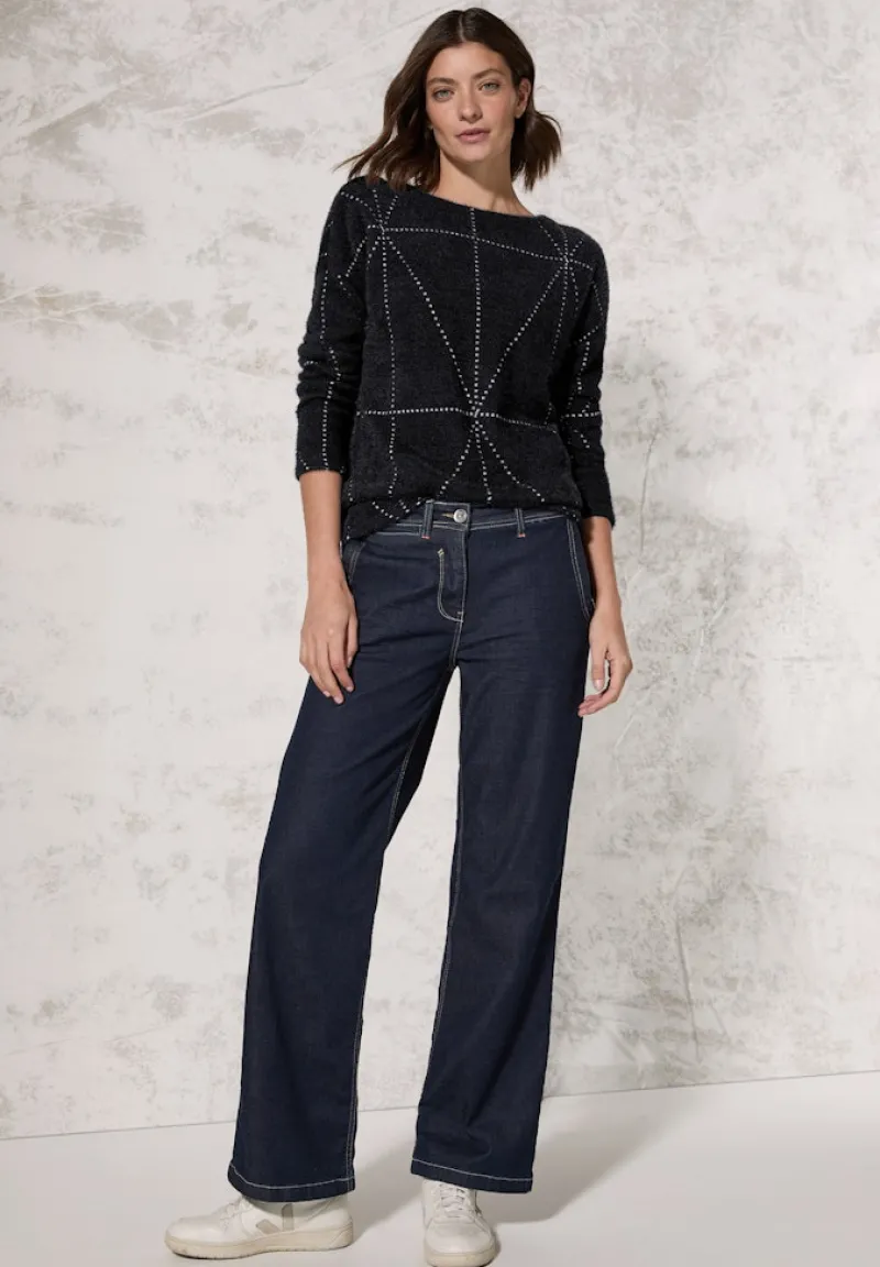 Cecil Shirts*Federgarn Langarmshirt Black