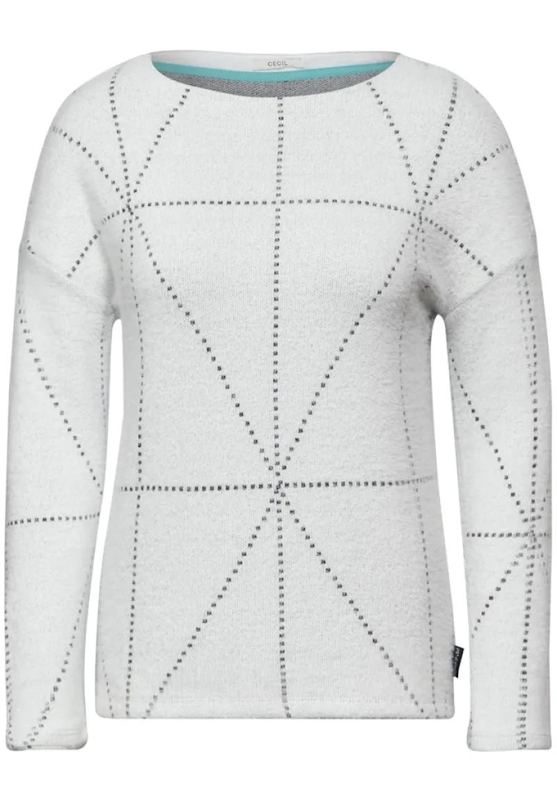 Cecil Shirts*Federgarn Langarmshirt vanilla white