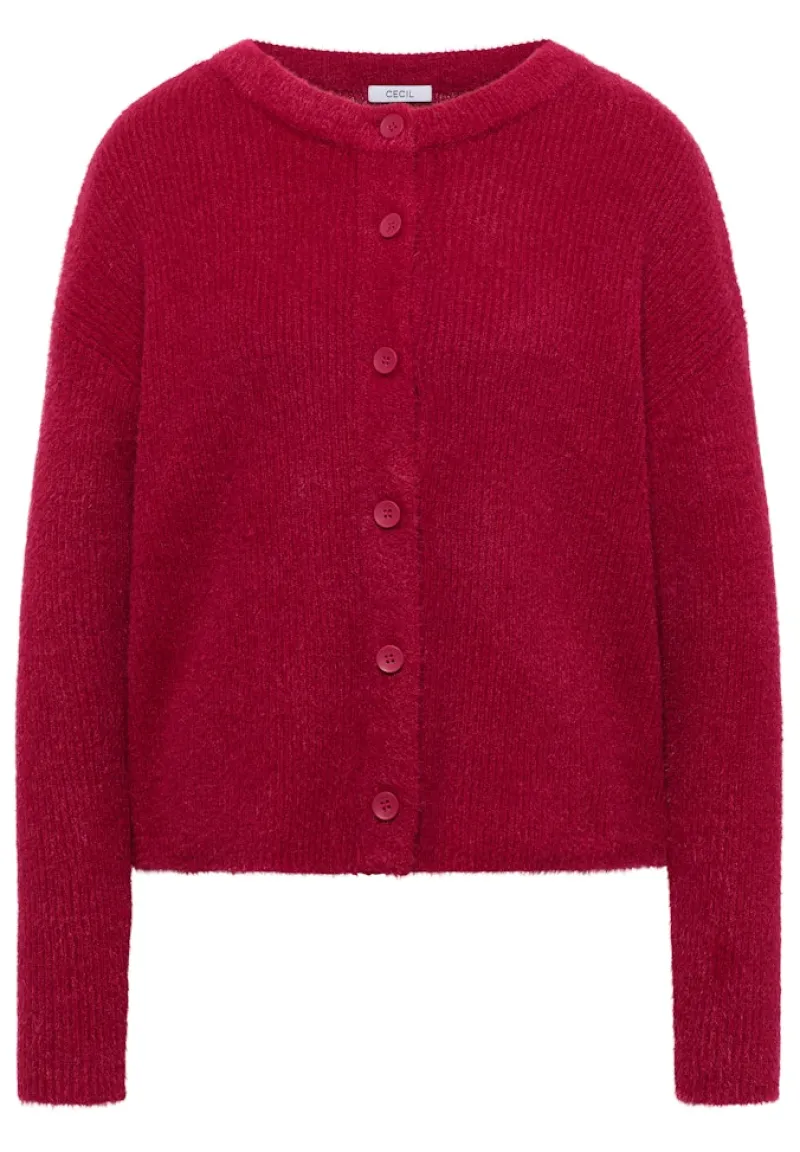 Cecil Pullover & Sweatshirts*Federgarn Ripp-Strickjacke beaujolais red