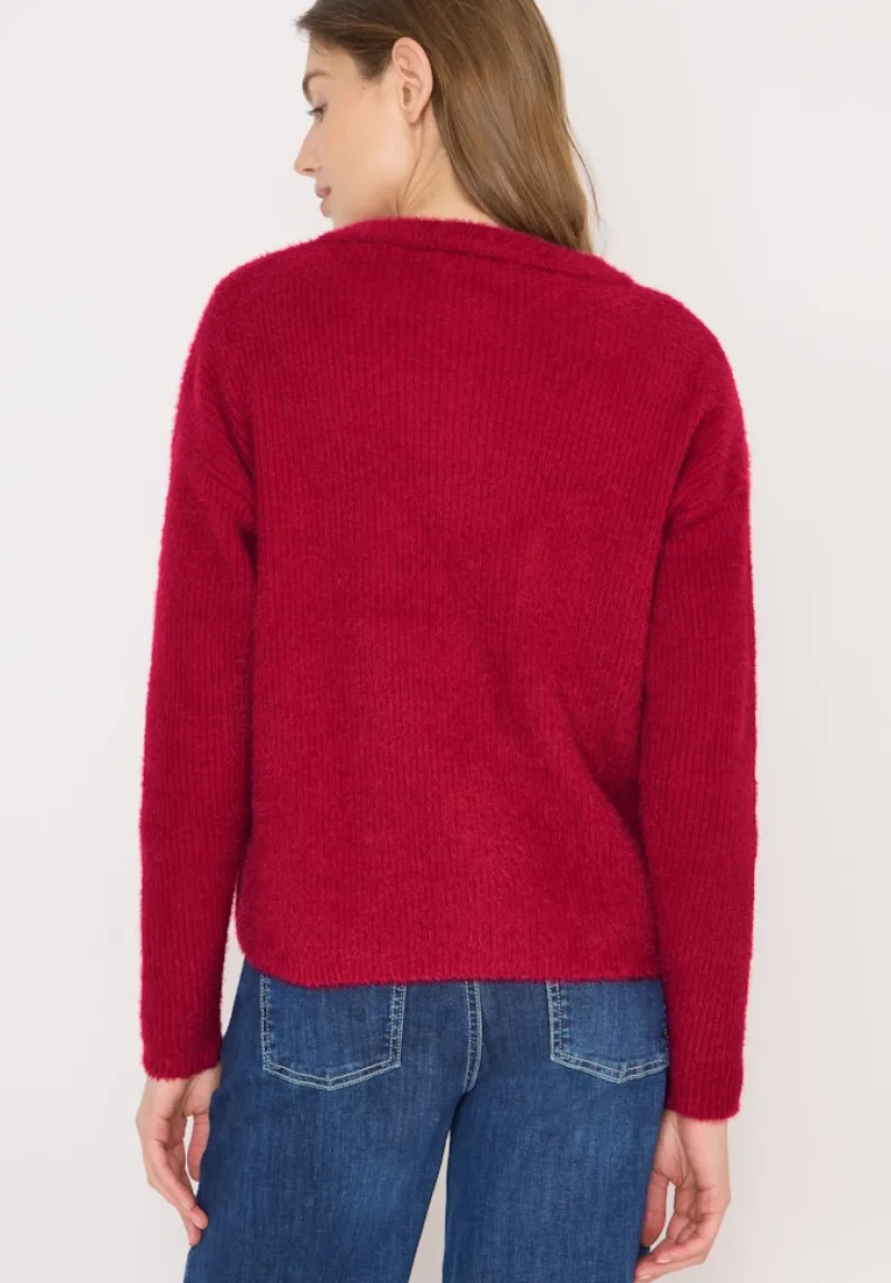Cecil Pullover & Sweatshirts*Federgarn Ripp-Strickjacke beaujolais red